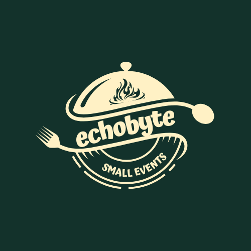 green and yellow illustrative catering food logo